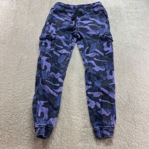 Phat Farm Jogger Mens Size Large Cargo Pants Purple Camo Style Stretch